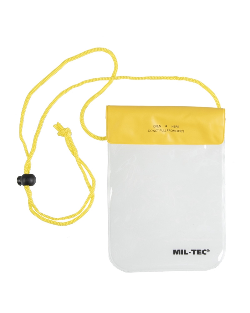 Pouzdro vodotěsné na krk Mil-Tec 13x20 - průhledné-žluté