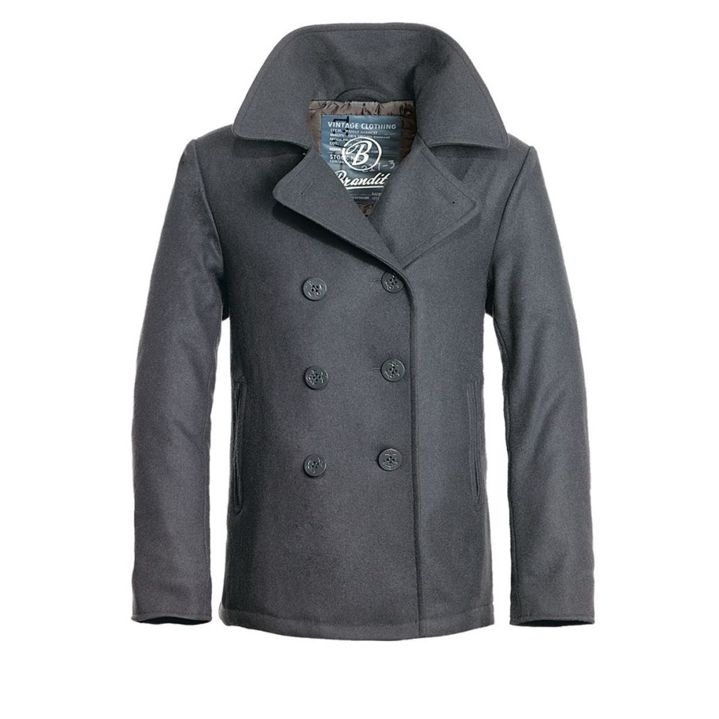 Kabát Brandit Pea Coat - antracitový, XL