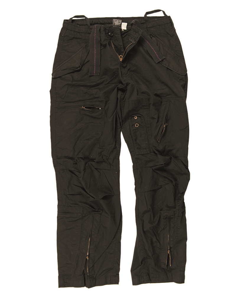 Kalhoty Mil-Tec Pilot Washed - černé, S