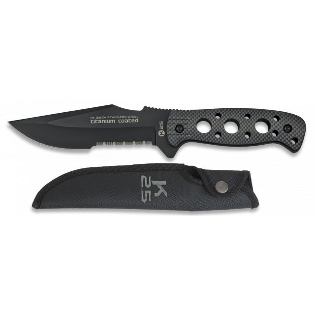 Nůž K25 Perforated - černý (18+)