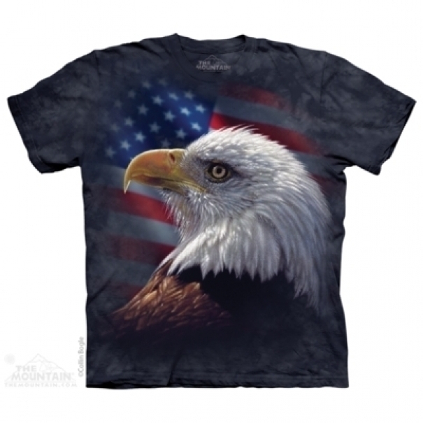 Tričko unisex The Mountain American Pride Eagle - modré, M