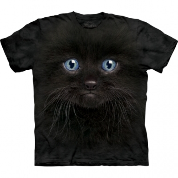 Tričko dětské The Mountain Black Kitten Face - černé, XL