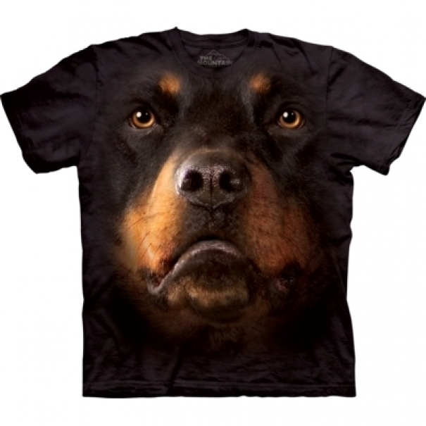 Tričko dětské The Mountain Rottweiler Face - černé, XL