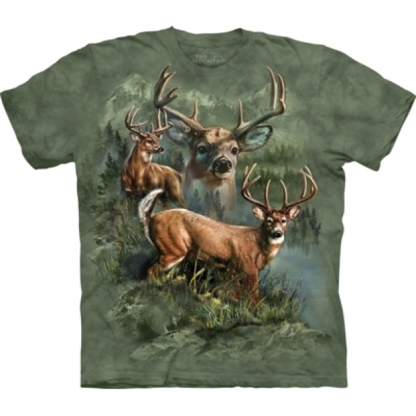 Tričko unisex The Mountain Deer Collage - zelené, XXL