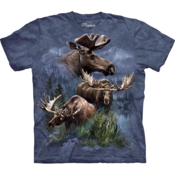 Tričko unisex The Mountain Moose Collage - modré, 5XL