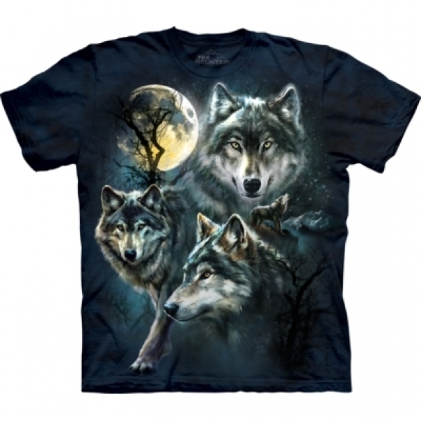 Tričko dětské The Mountain Moon Wolves - modré, S