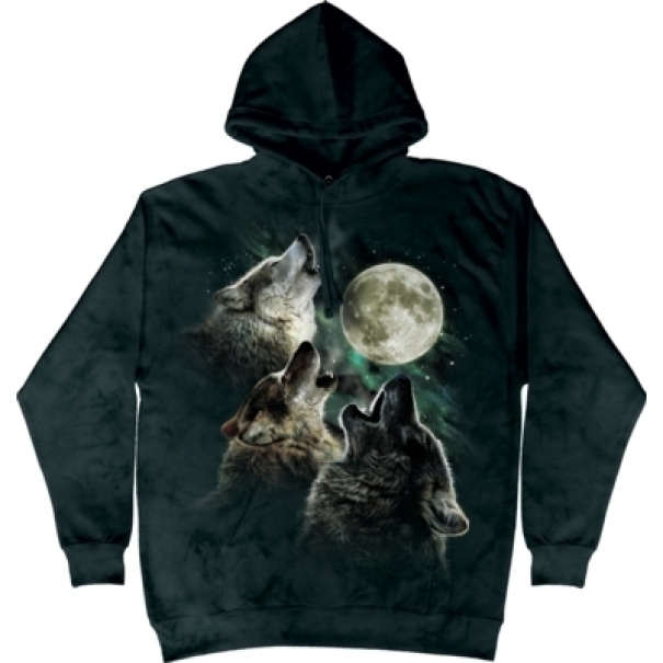 Mikina The Mountain Hoodie Three Wolf Moon - šedá, L