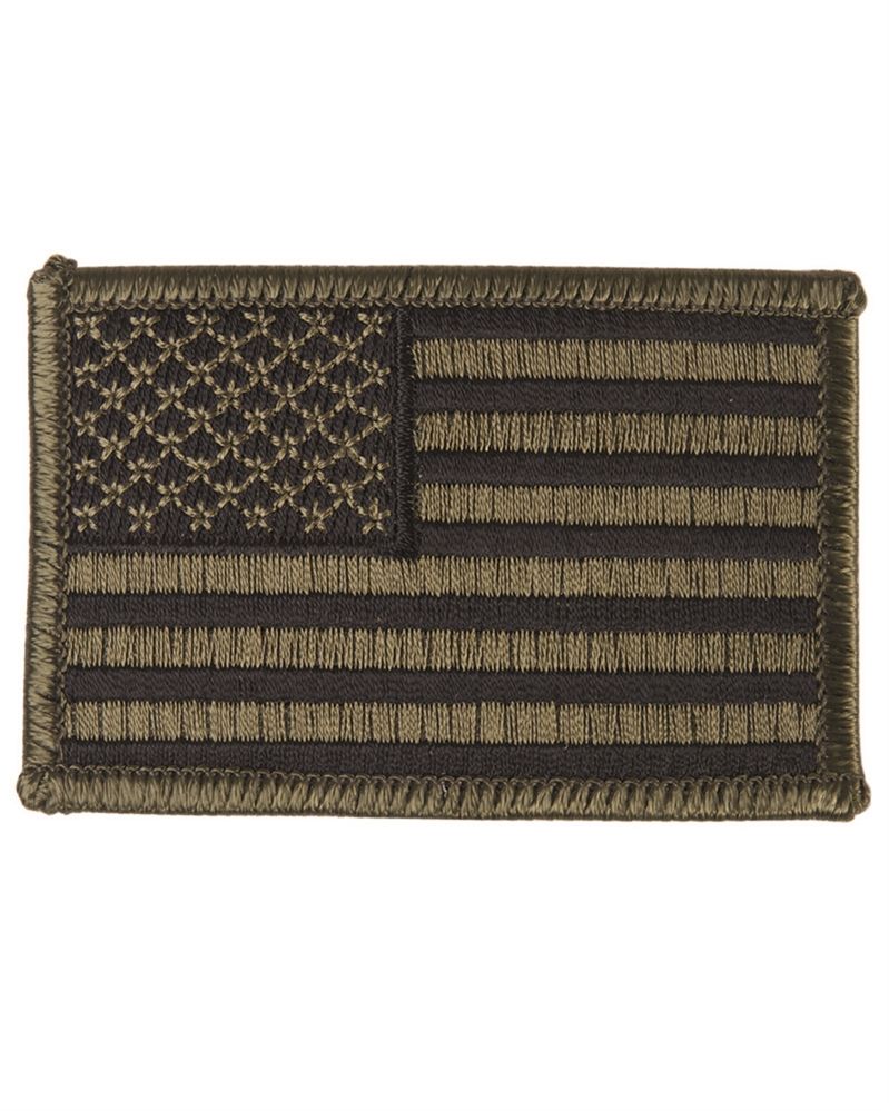 Textilní nášivka Mil-Tec vlajka USA 7,5x5 cm - olivová