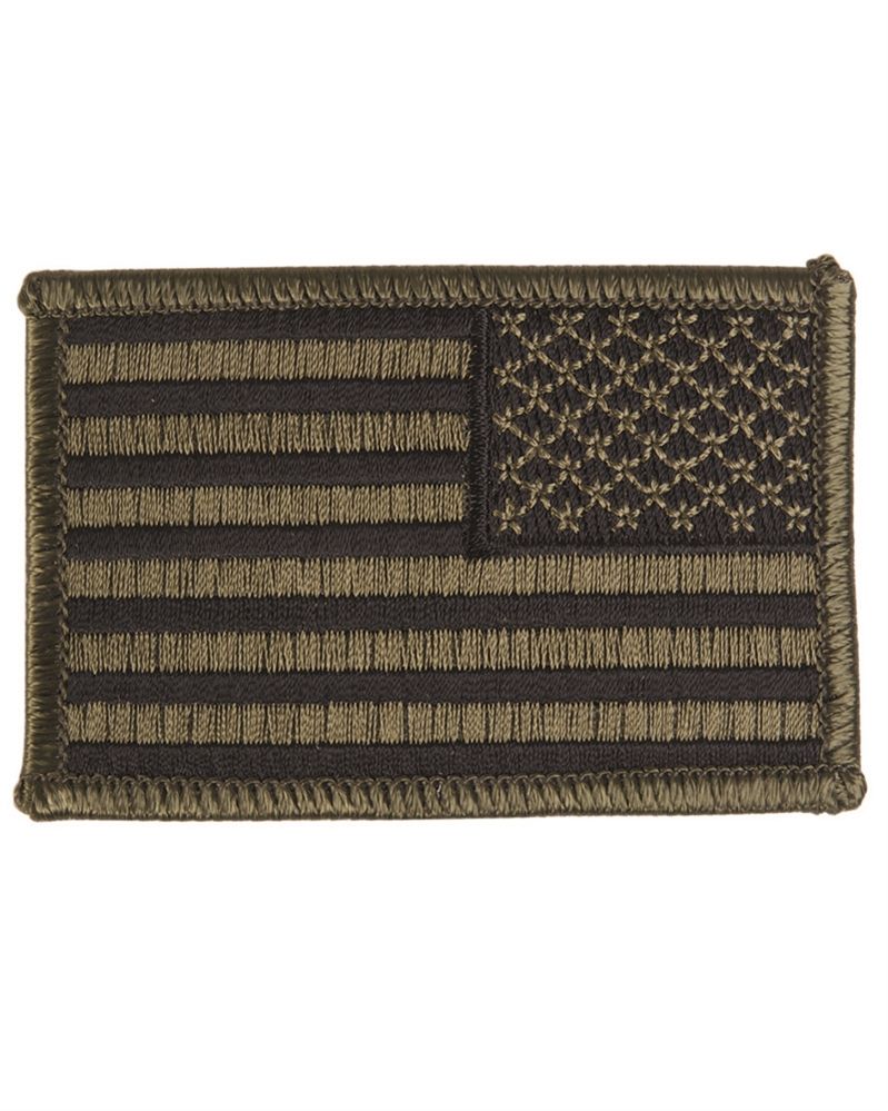 Textilní nášivka Mil-Tec vlajka USA pravá 7,5x5 cm - olivová