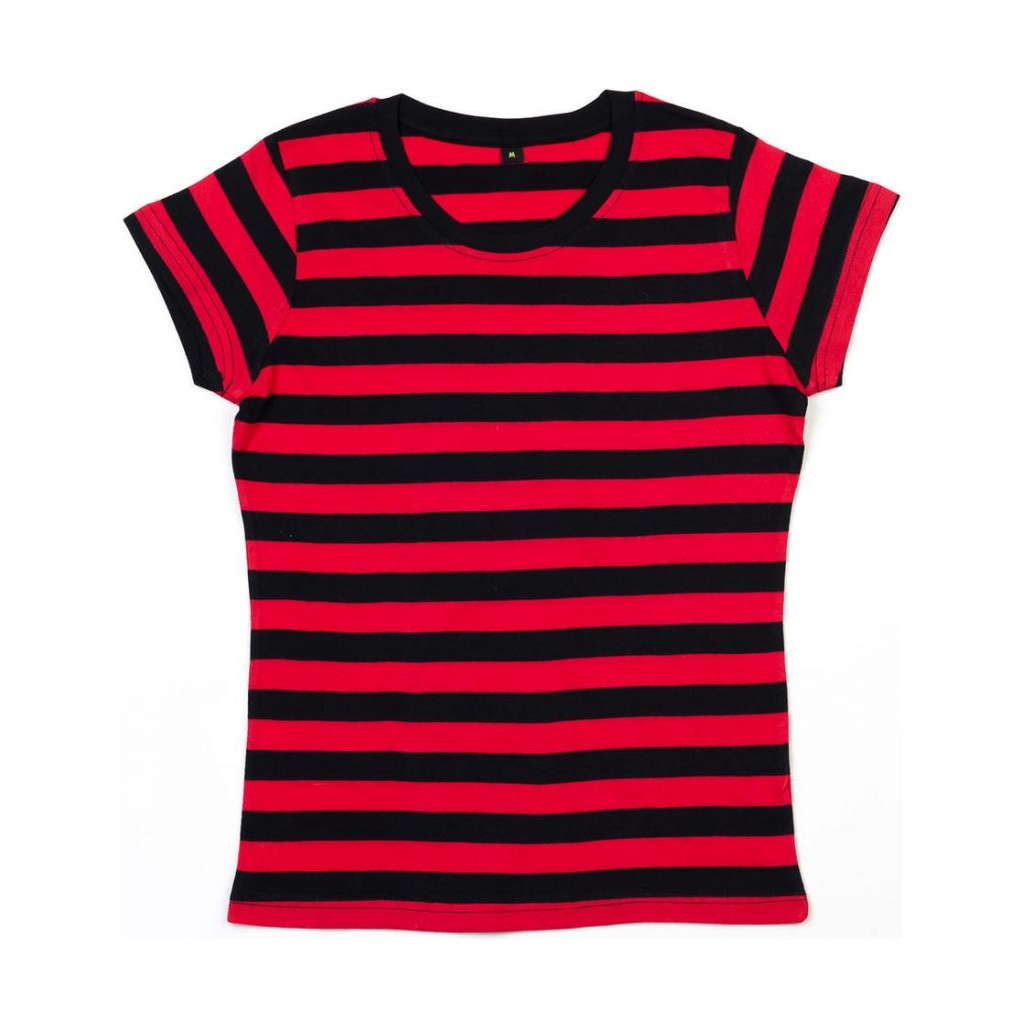 Pruhované triko Mantis Lines Ladies - černé-červené, L