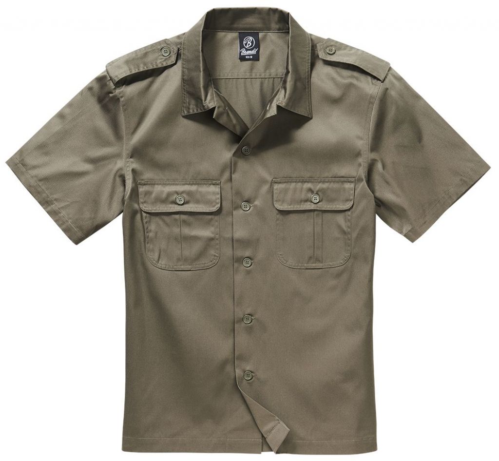 Košile Brandit US Hemd 1/2 - olivová, XL