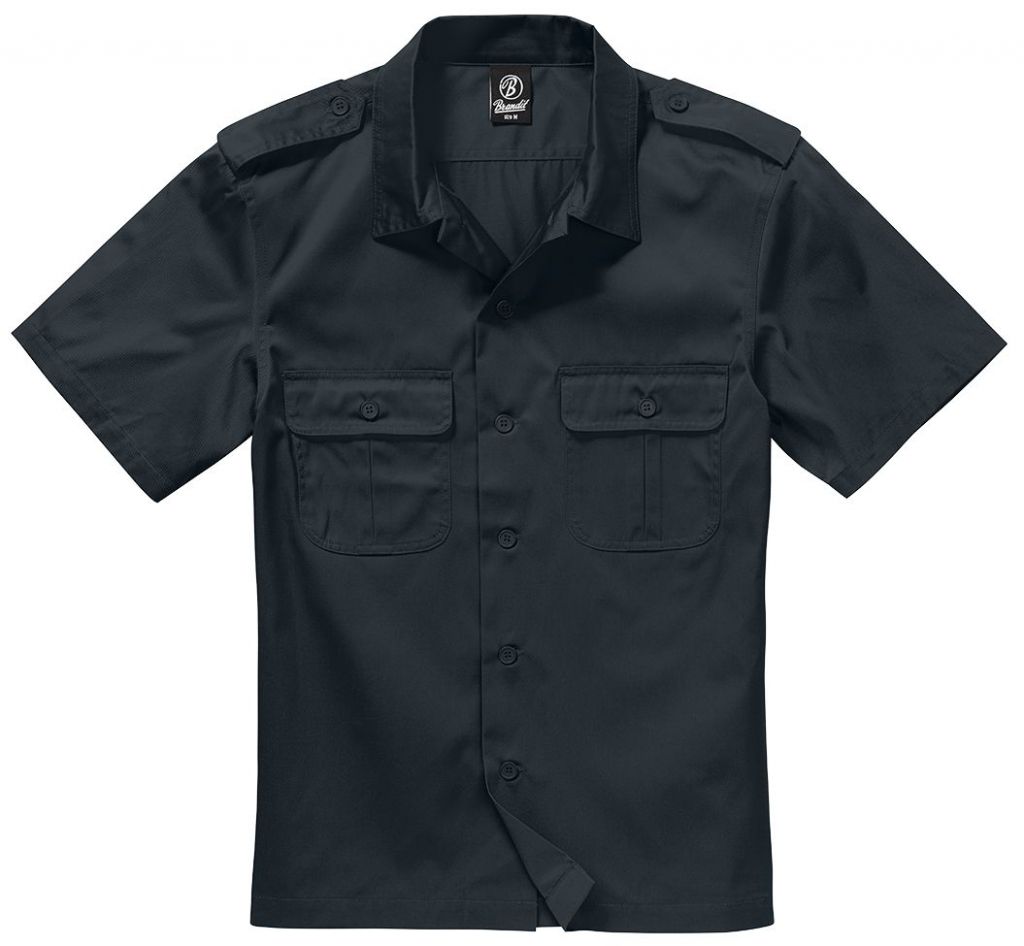 Košile Brandit US Hemd 1/2 - černá, XL