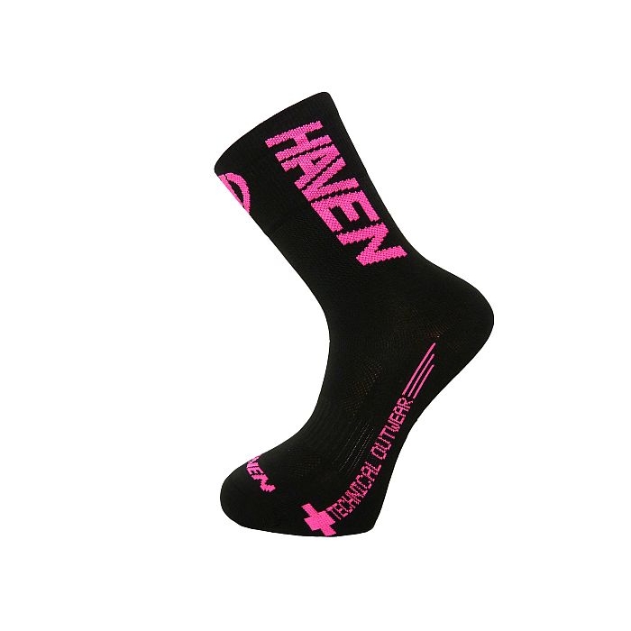 Ponožky Haven Lite Neo Long 2 páry - černé-růžové, 4-5