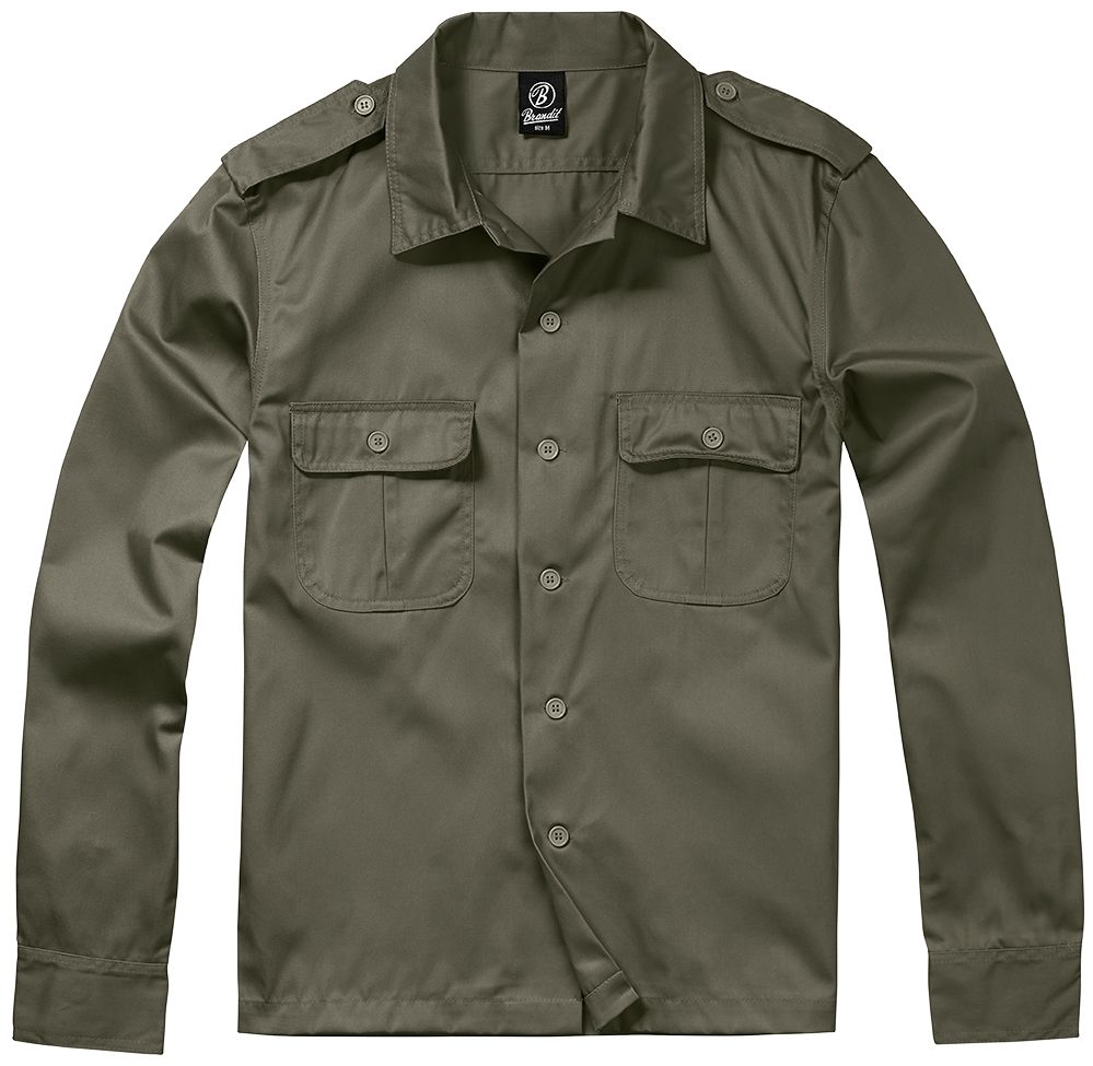Košile Brandit US Hemd 1/1 - olivová, XL