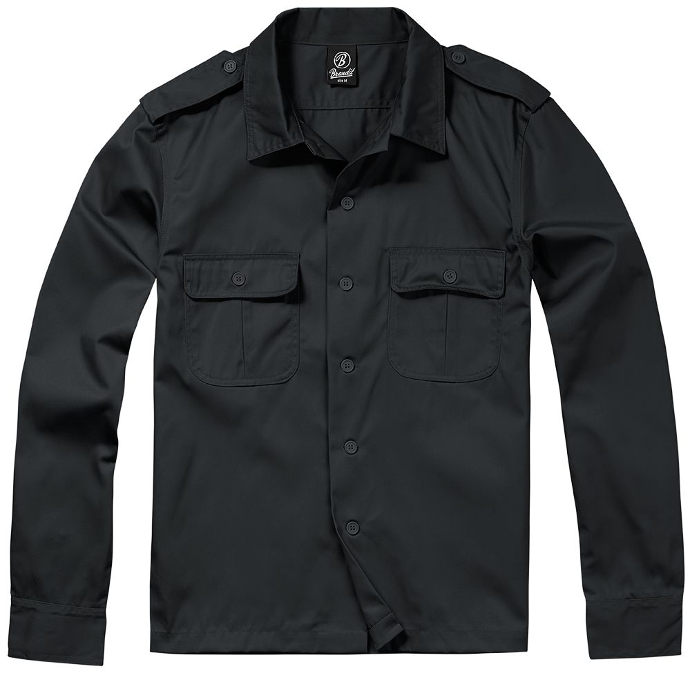 Košile Brandit US Hemd 1/1 - černá, 3XL