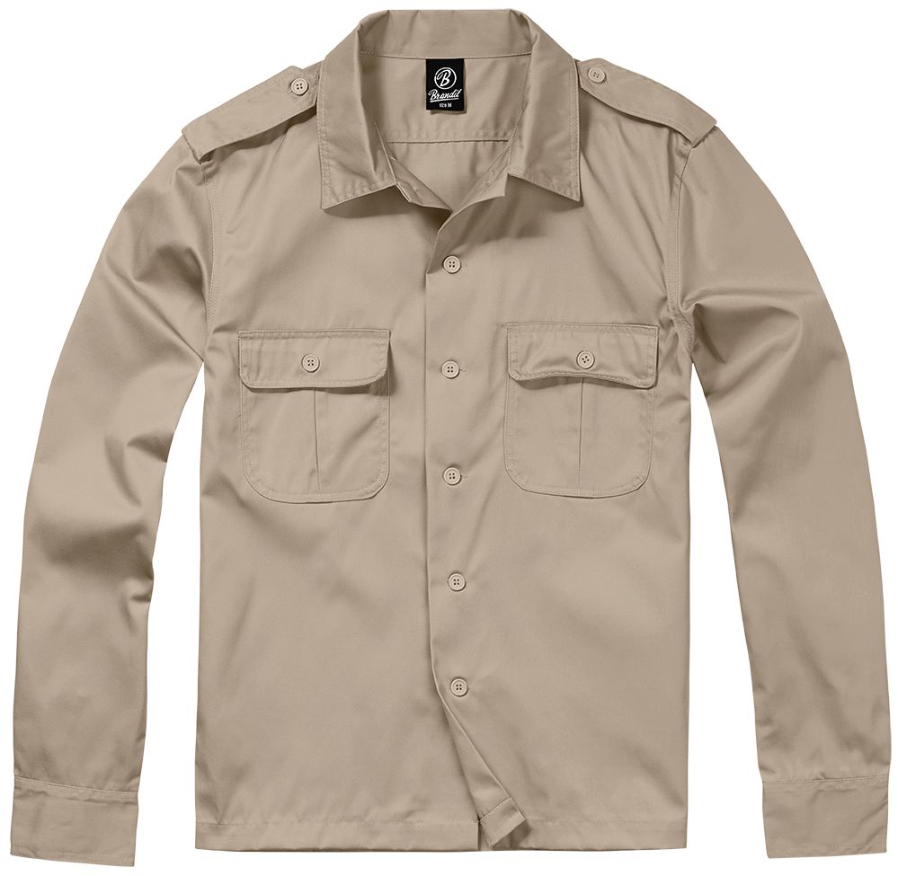 Košile Brandit US Hemd 1/1 - béžová, XL