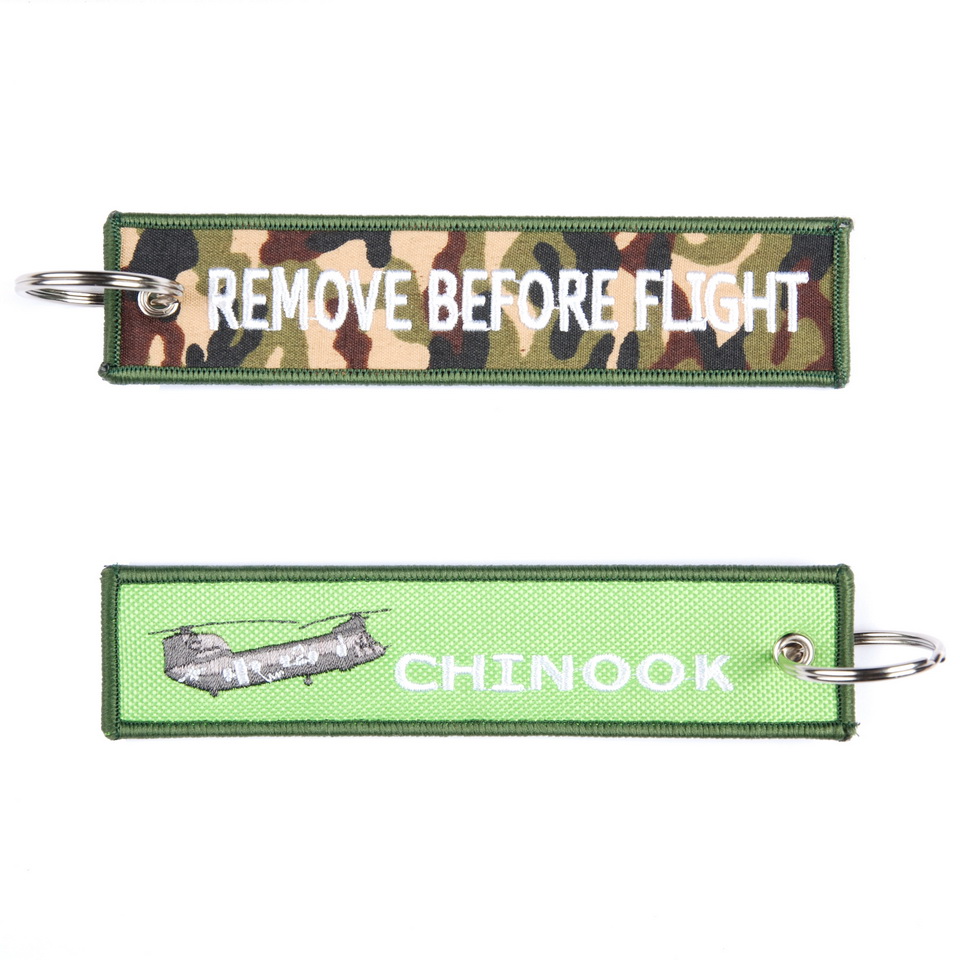 Přívěsek na klíče Fostex Remove before flight Chinook - zelený