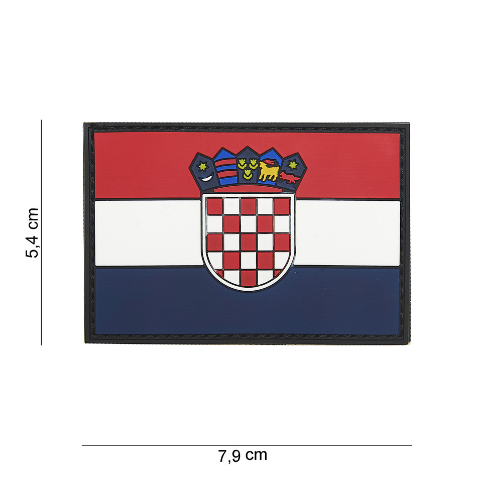Gumová nášivka 101 Inc vlajka Chorvatsko - barevná