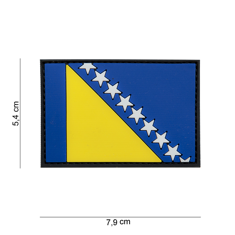 Gumová nášivka 101 Inc vlajka Bosna a Hercegovina - barevná