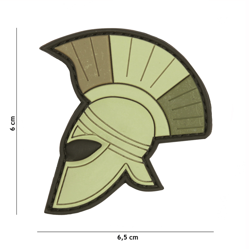 Gumová nášivka 101 Inc Spartan Helmet - olivová