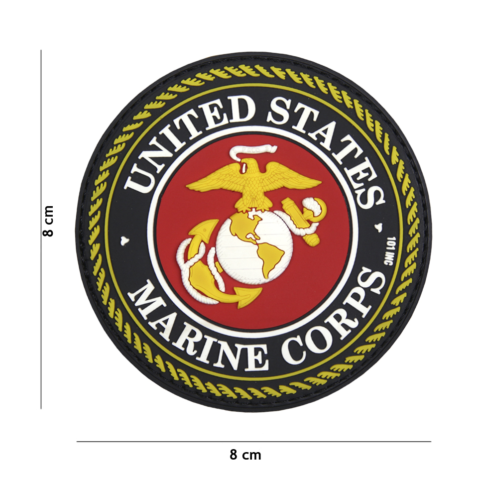 Gumová nášivka 101 Inc znak United States Marine Corps - barevná