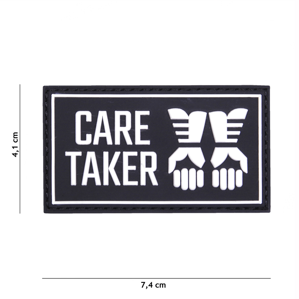 Gumová nášivka 101 Inc nápis Care Taker - černá
