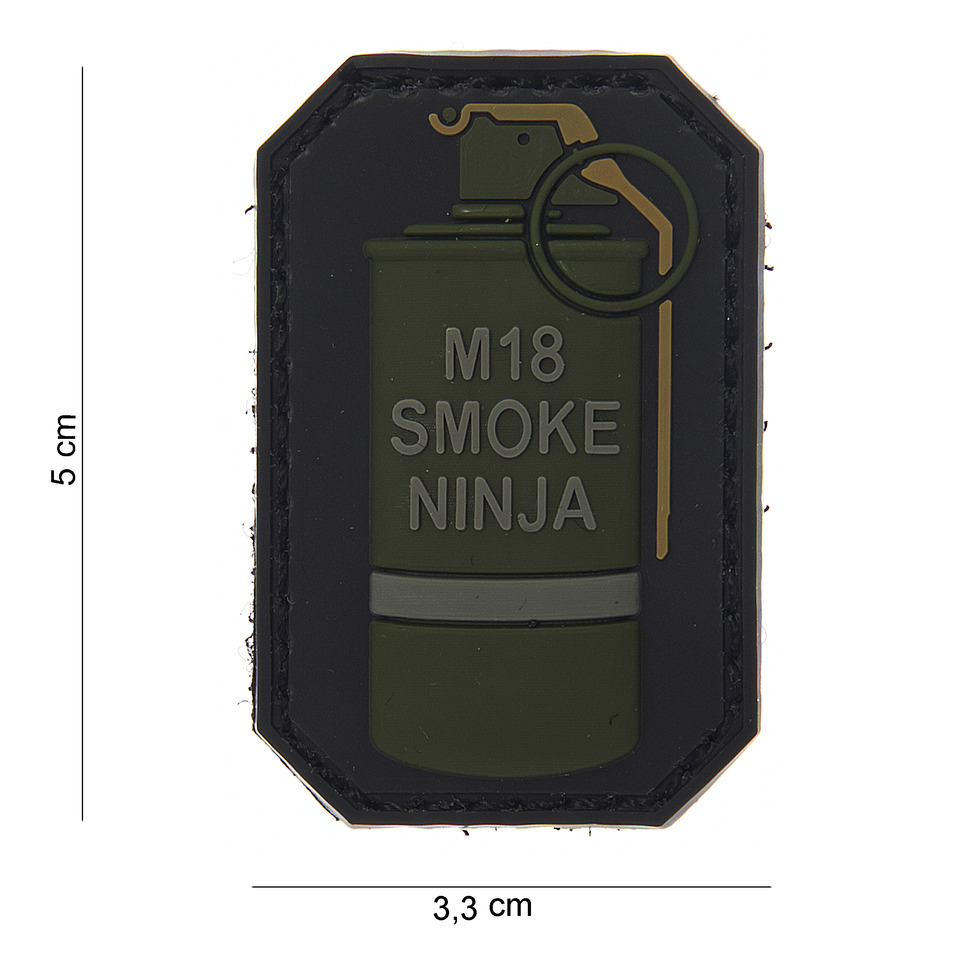 Gumová nášivka 101 Inc nápis M18 Smoke Ninja - olivová