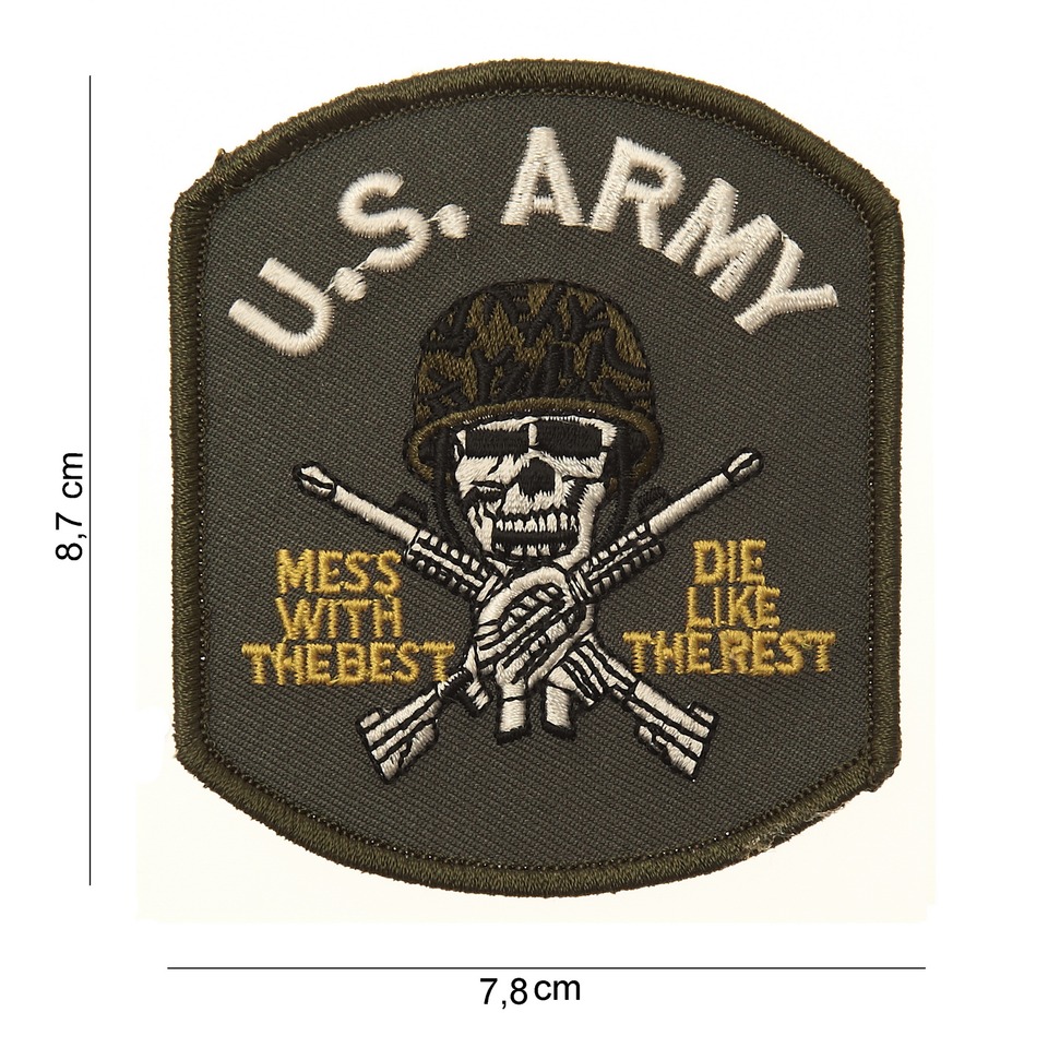 Nášivka textilní 101 Inc US Army Skull - olivová