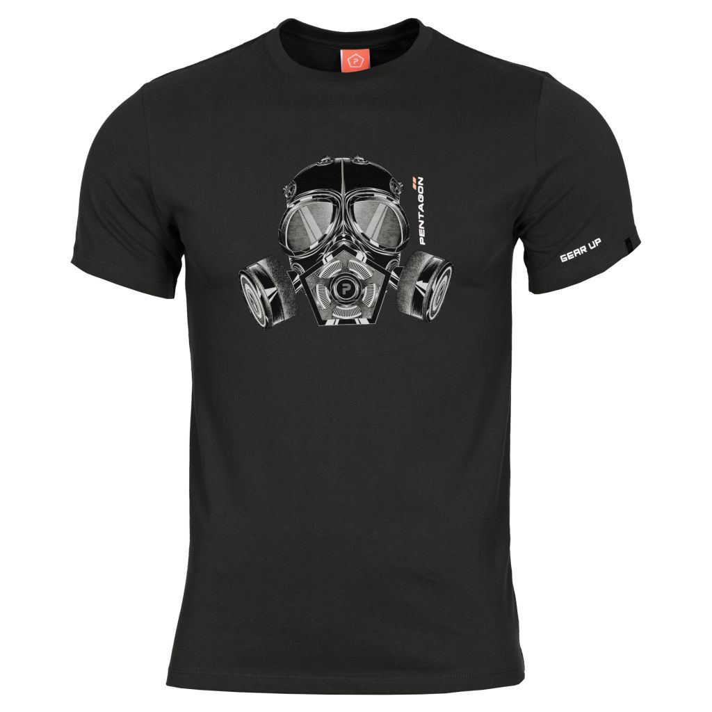 Tričko Pentagon Gas Mask - černé, XXL