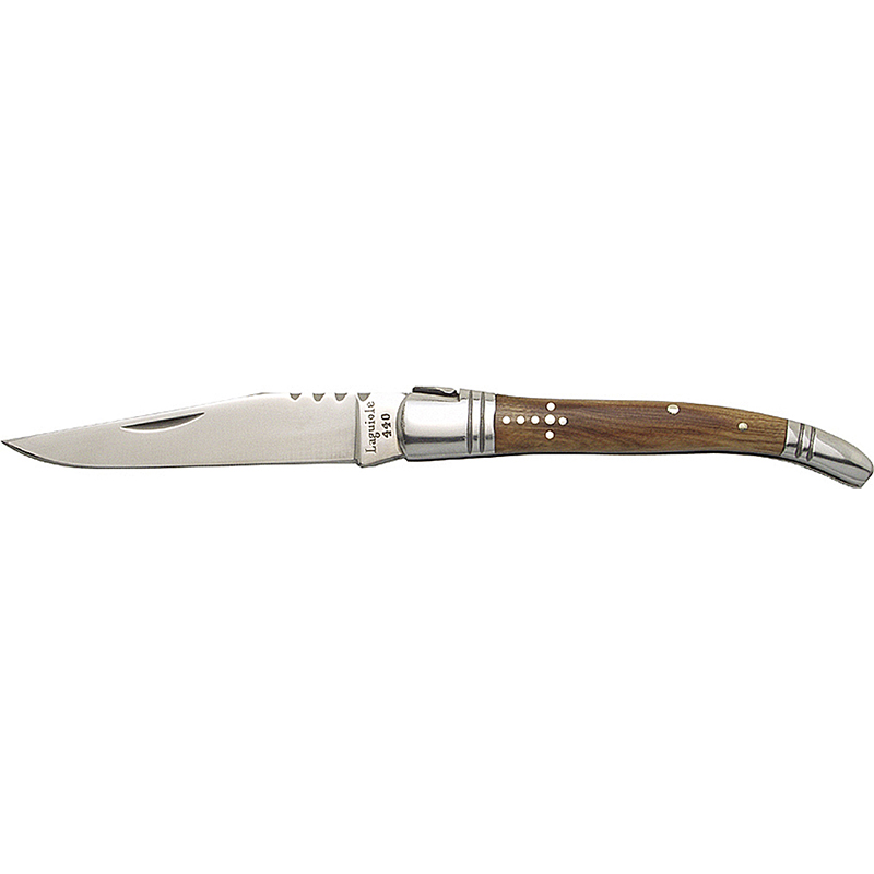 Nůž Laguiole Classique Olivenholzgriff - stříbrný-hnědý (18+)