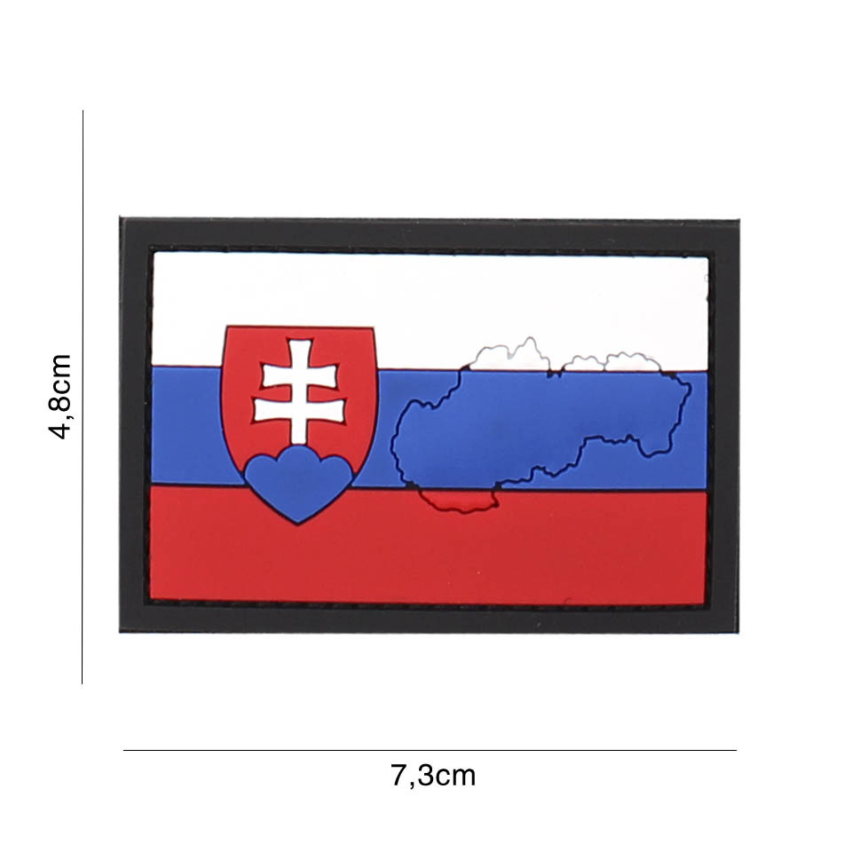 Gumová nášivka 101 Inc vlajka Slovensko s obrysem - barevná