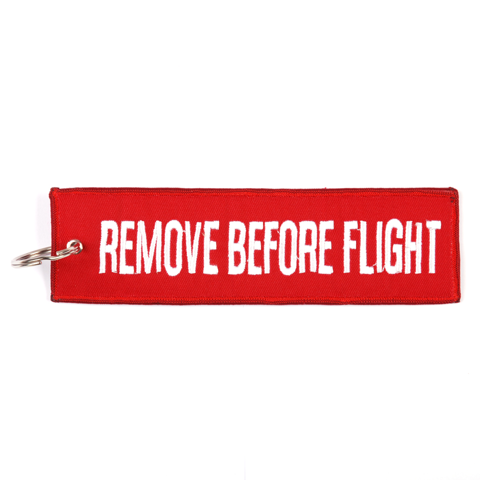 Přívěsek na klíče Fostex Remove before flight XL - červený