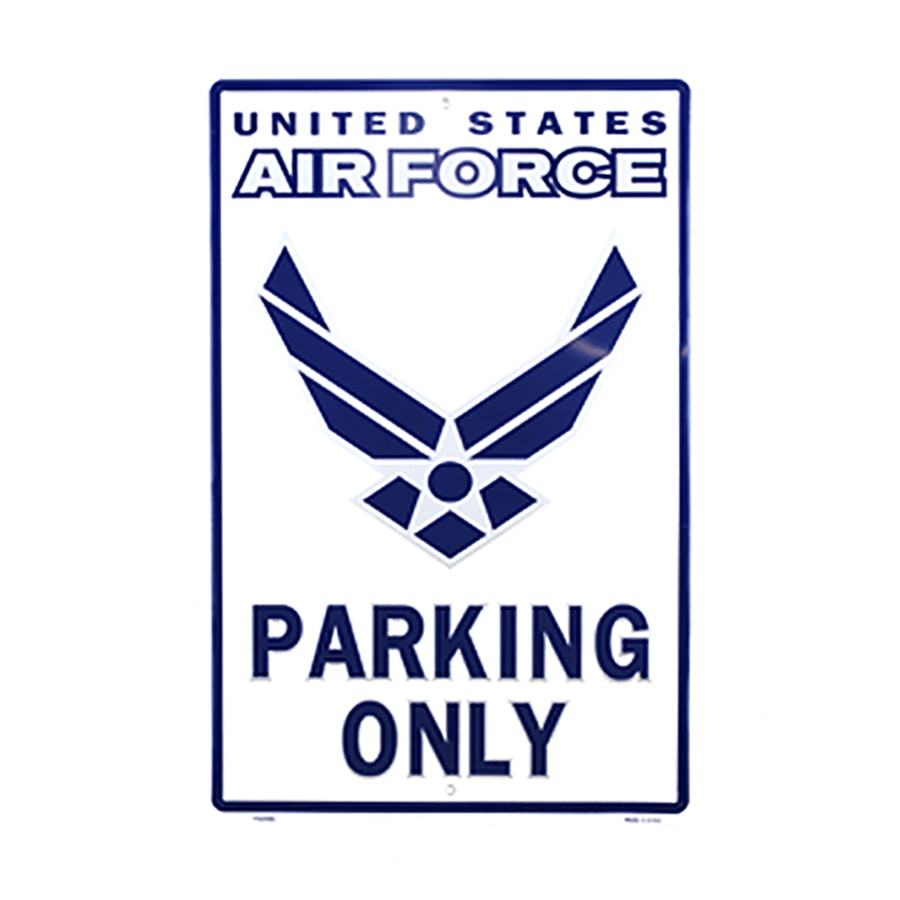 Cedule plechová Retro US Air Force Parking Only - bílá-modrá