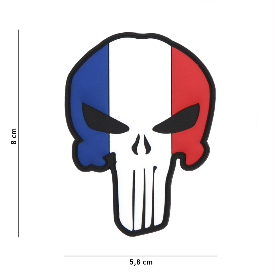 Gumová nášivka 101 Inc French Punisher - barevná