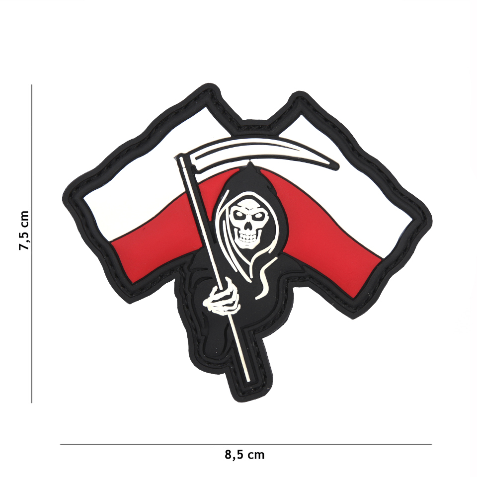 Gumová nášivka 101 Inc vlajka Polish Reaper - barevná
