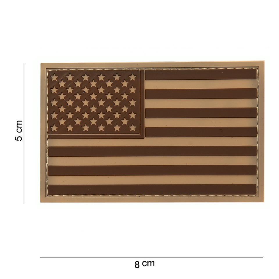 Gumová nášivka 101 Inc vlajka USA - desert