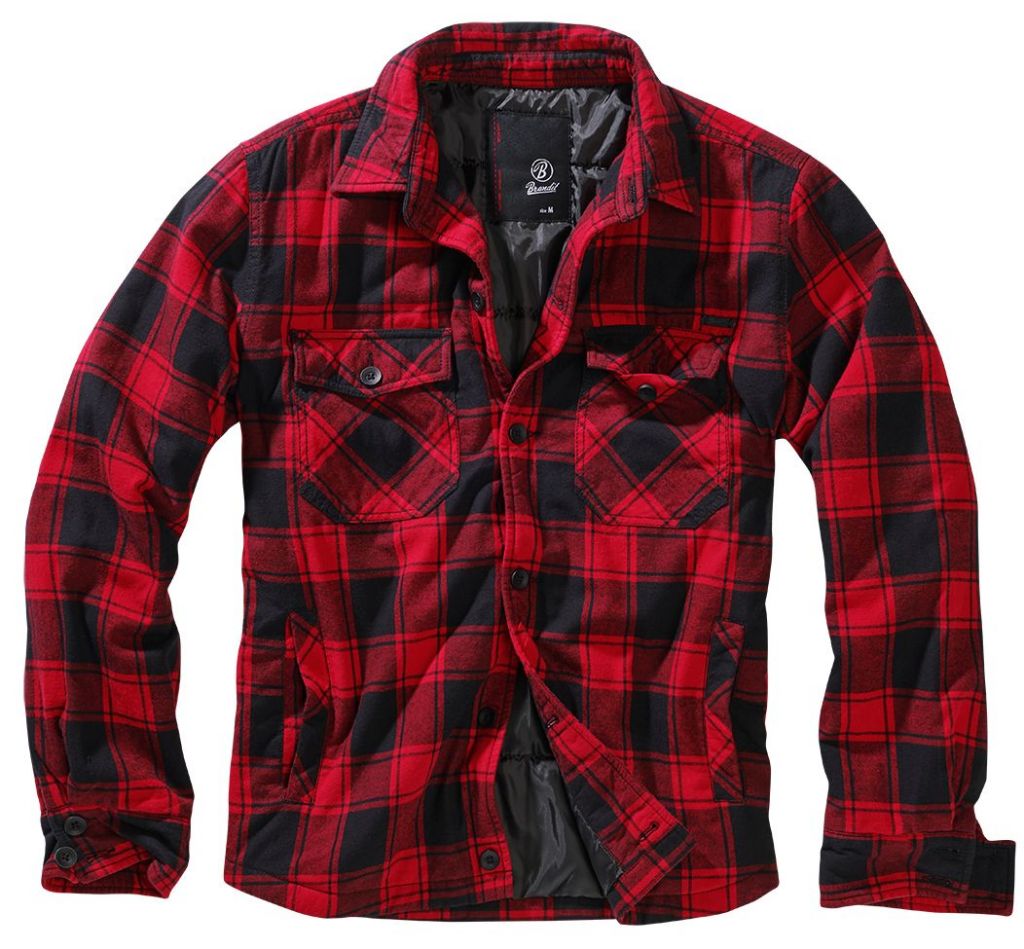 Bunda Brandit Lumberjacket - červená-černá, L