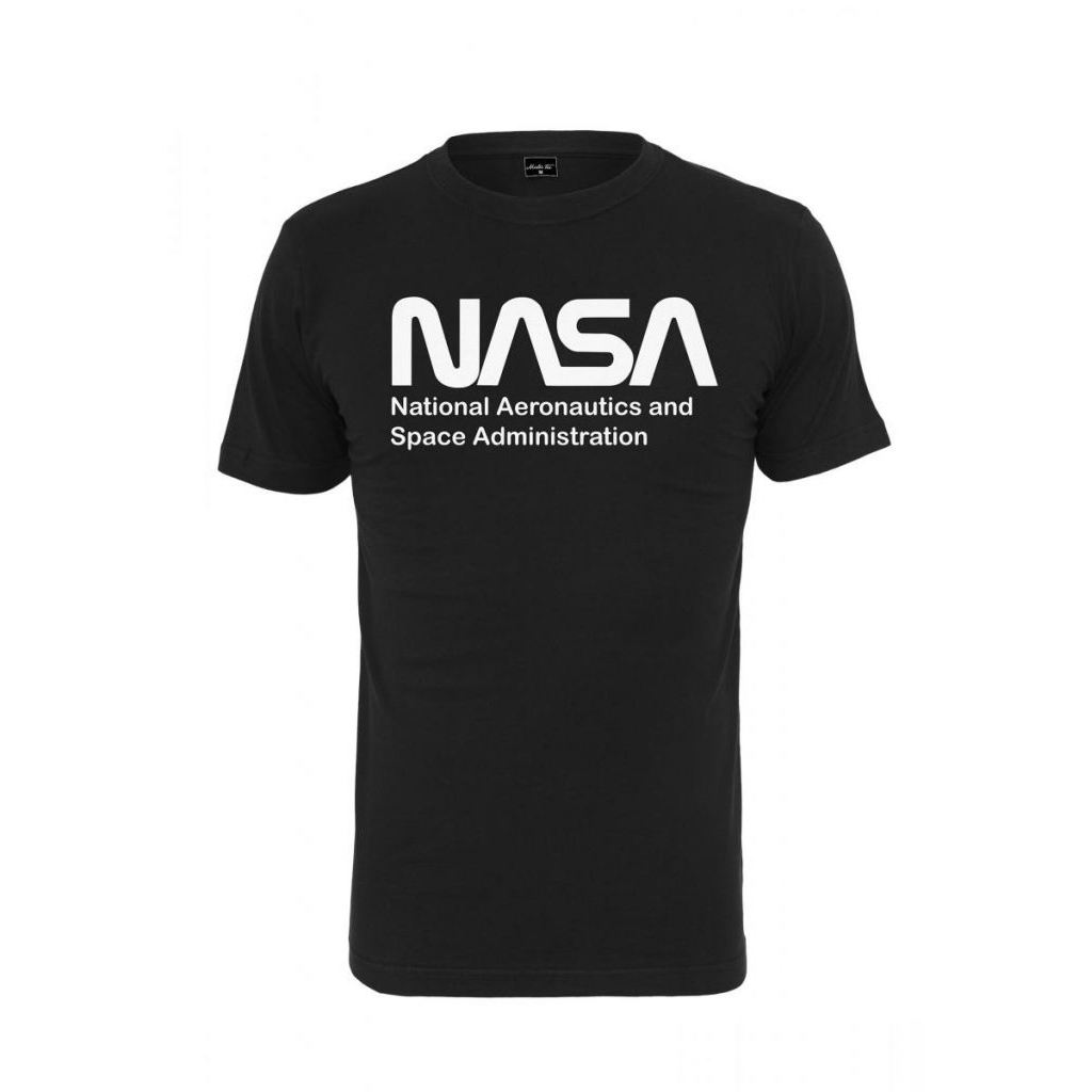 Triko Mister Tee NASA Wormlogo - černé, XS