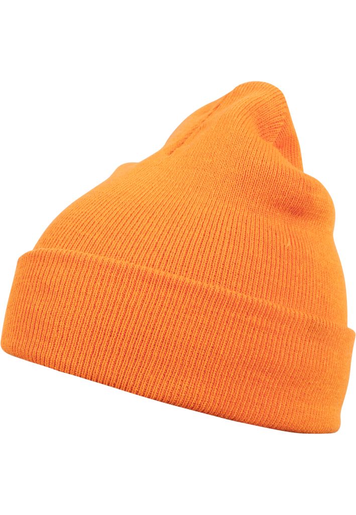 Čepice zimní MSTRDS Beanie Basic Flap - oranžová svítící