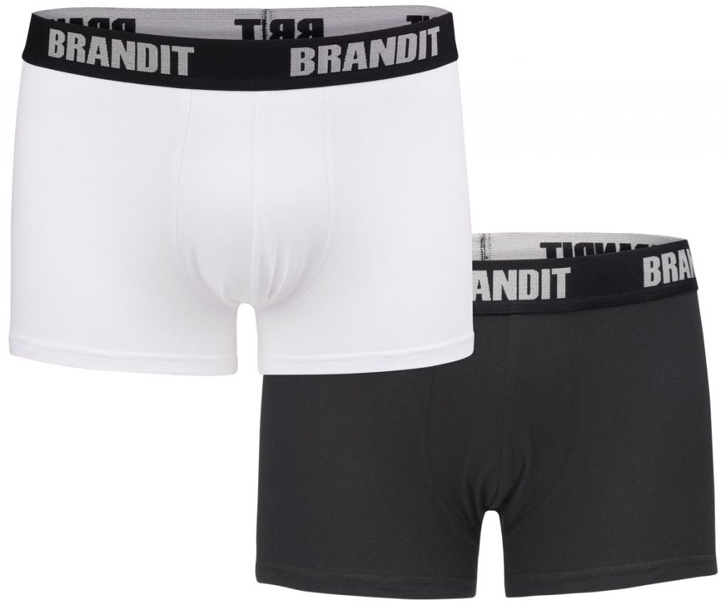 Boxerky Brandit Boxer 2 ks (černé + bílé)