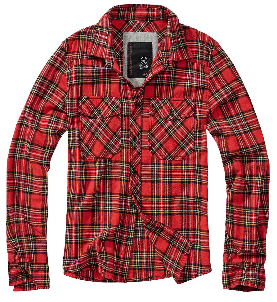Košile Brandit Check Shirt - červená-hnědá, XXL