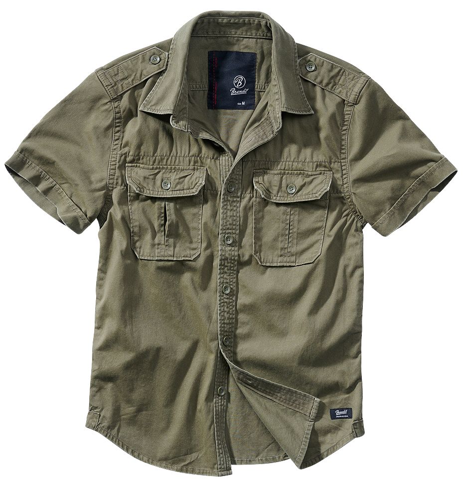 Košile Brandit Vintage Shirt 1/2 - olivová, XL