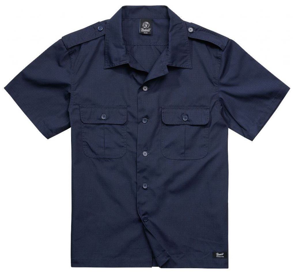 Košile Brandit US Shirt Ripstop 1/2 - navy, XL