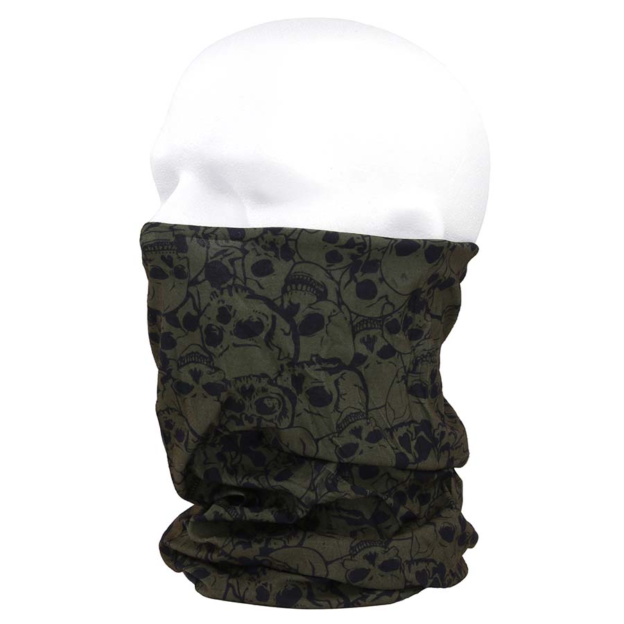 Šátek 101 Inc Tactical Wrap Coolmax Skull - olivový