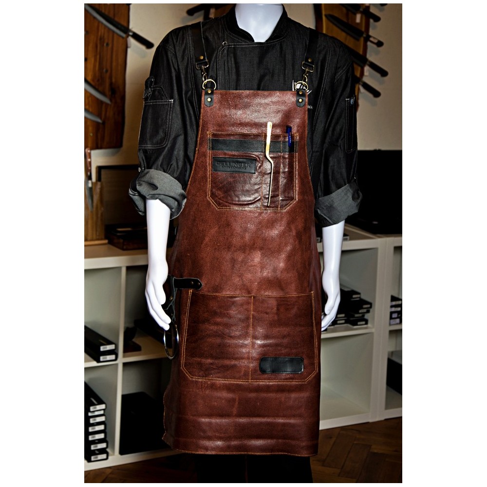 Kožená zástěra Dellinger Leather BBQ Vintage Soft - tmavě hnědá