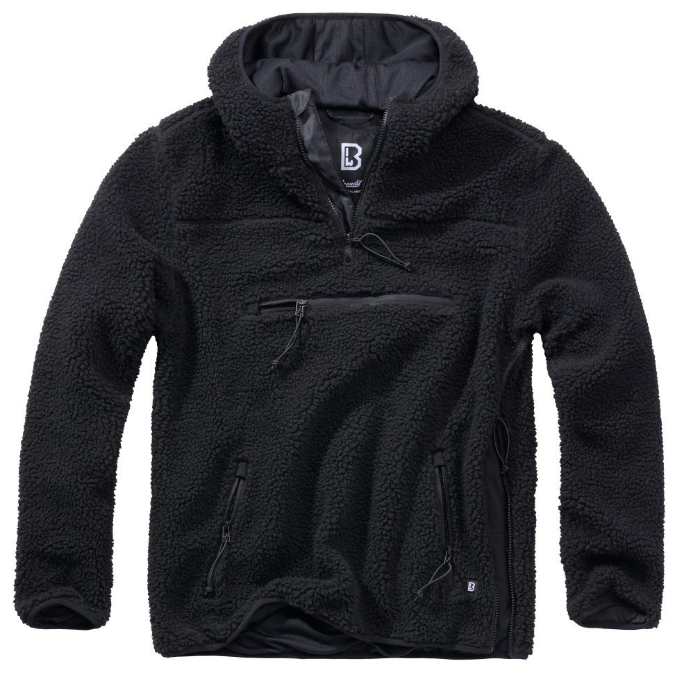 Bunda fleecová Brandit Teddyfleece Worker Pullover - černá, XL