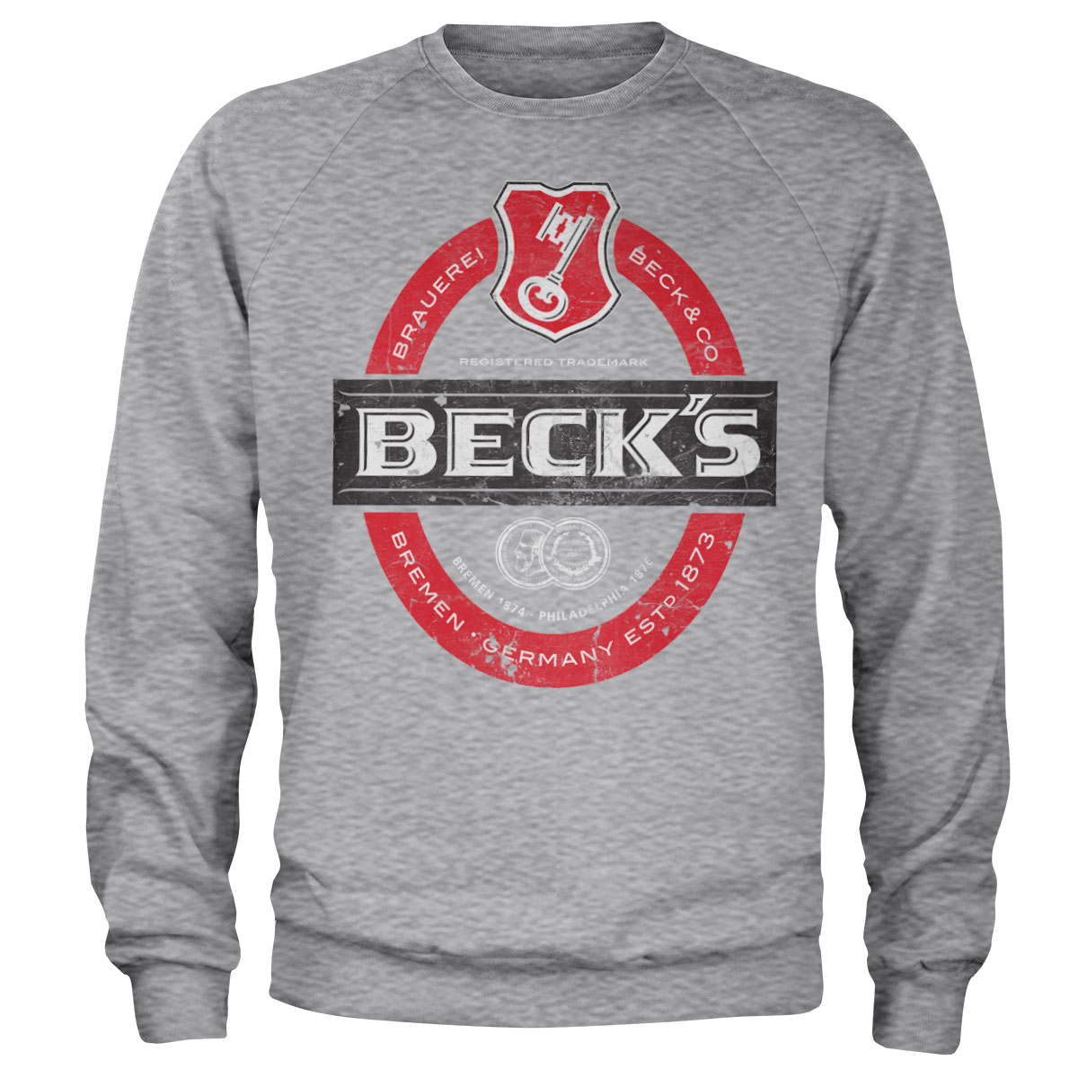 Mikina Hybris Sweatshirt Becks Beer - šedá, L