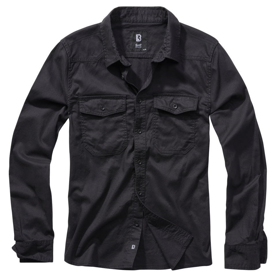 Košile Brandit Flanell Shirt - černá, XXL