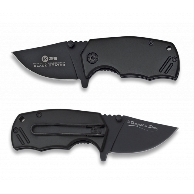 Nůž zavírací K25 Mini I Clip - černý (18+)