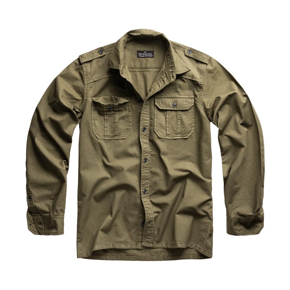 Košile M65 Basic Shirt s dlouhým rukávem - olivová, S